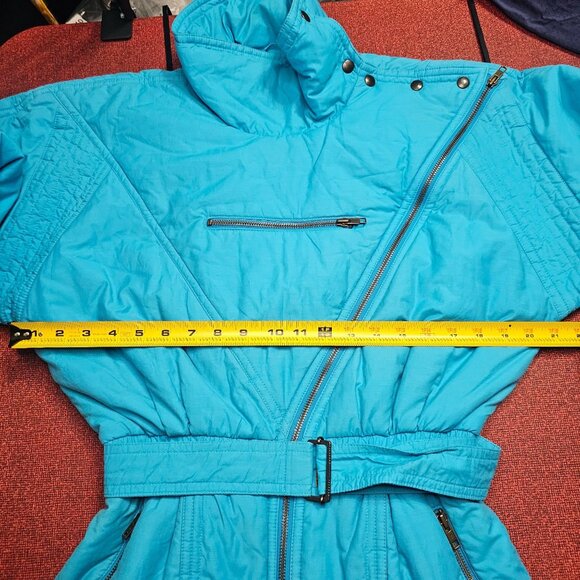 VTG 70s Penney Track & Court Ski Jumpsuit US Small Turquoise Made in Italy Rare - Picture 14 of 14